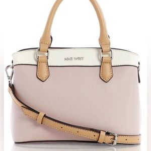 NIP Nine West Women's Lynn Satchel Bag Pink Salt Multi